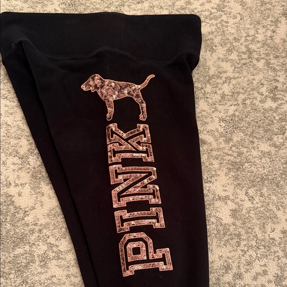 PINK Victoria's Secret Pants - PINK Victoria's Secret Black and Rose Gold  Leggings